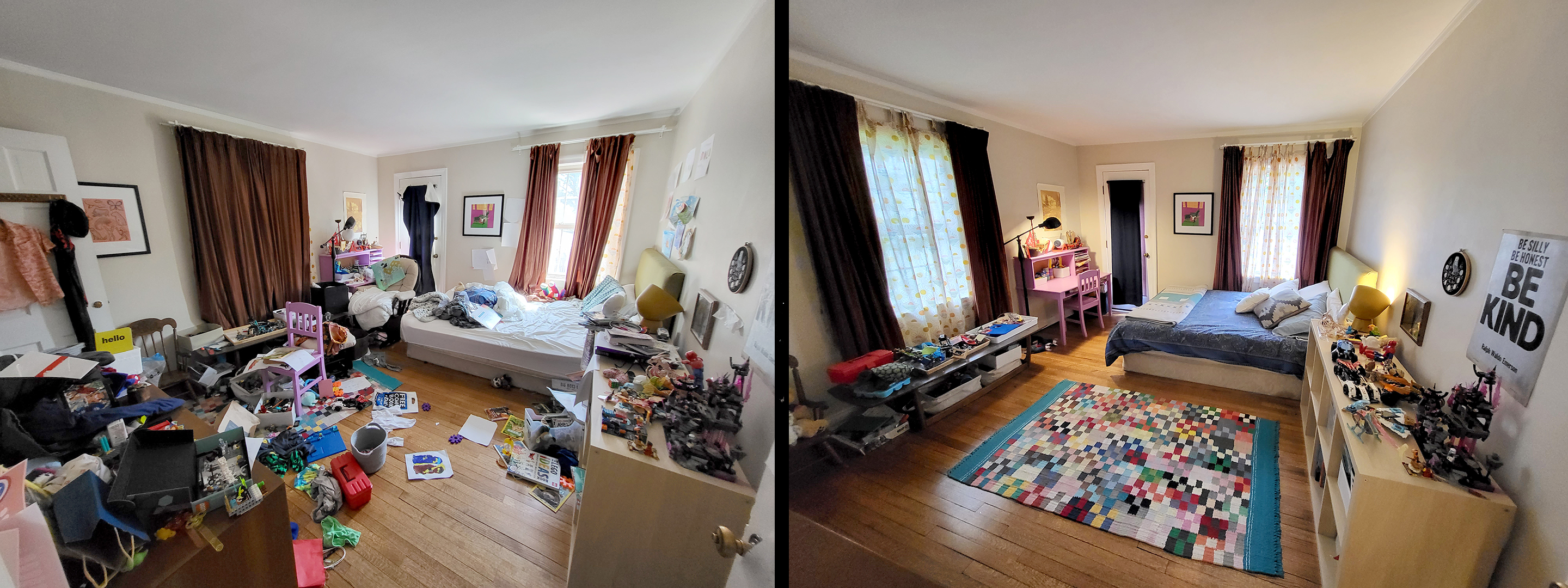 declutter, kid's room, organized room, professional organizing, boy's room, 